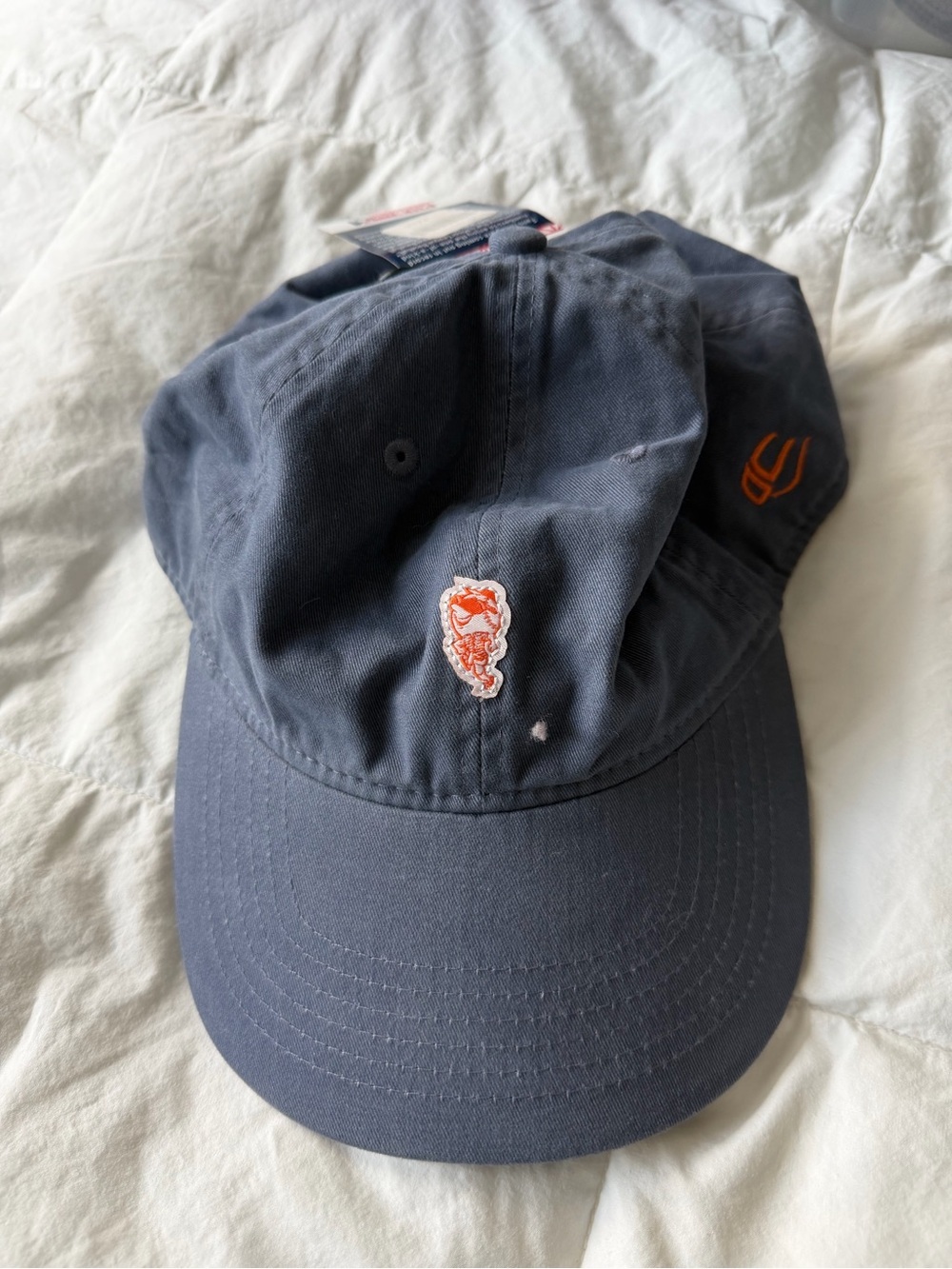 Navy Mets Baseball Cap with Orange "Mr.Met" Embroidered Logo